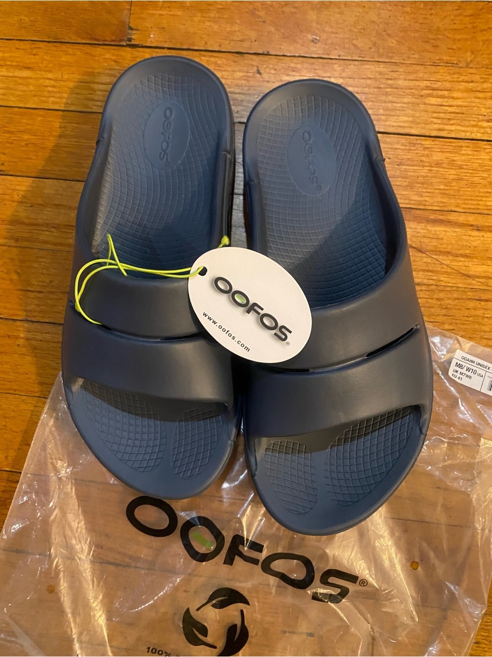 OOFOS Ooahh Recovery 8 M/ 10 W, Moroccan Blue Slide Sandal Comfort NWBag